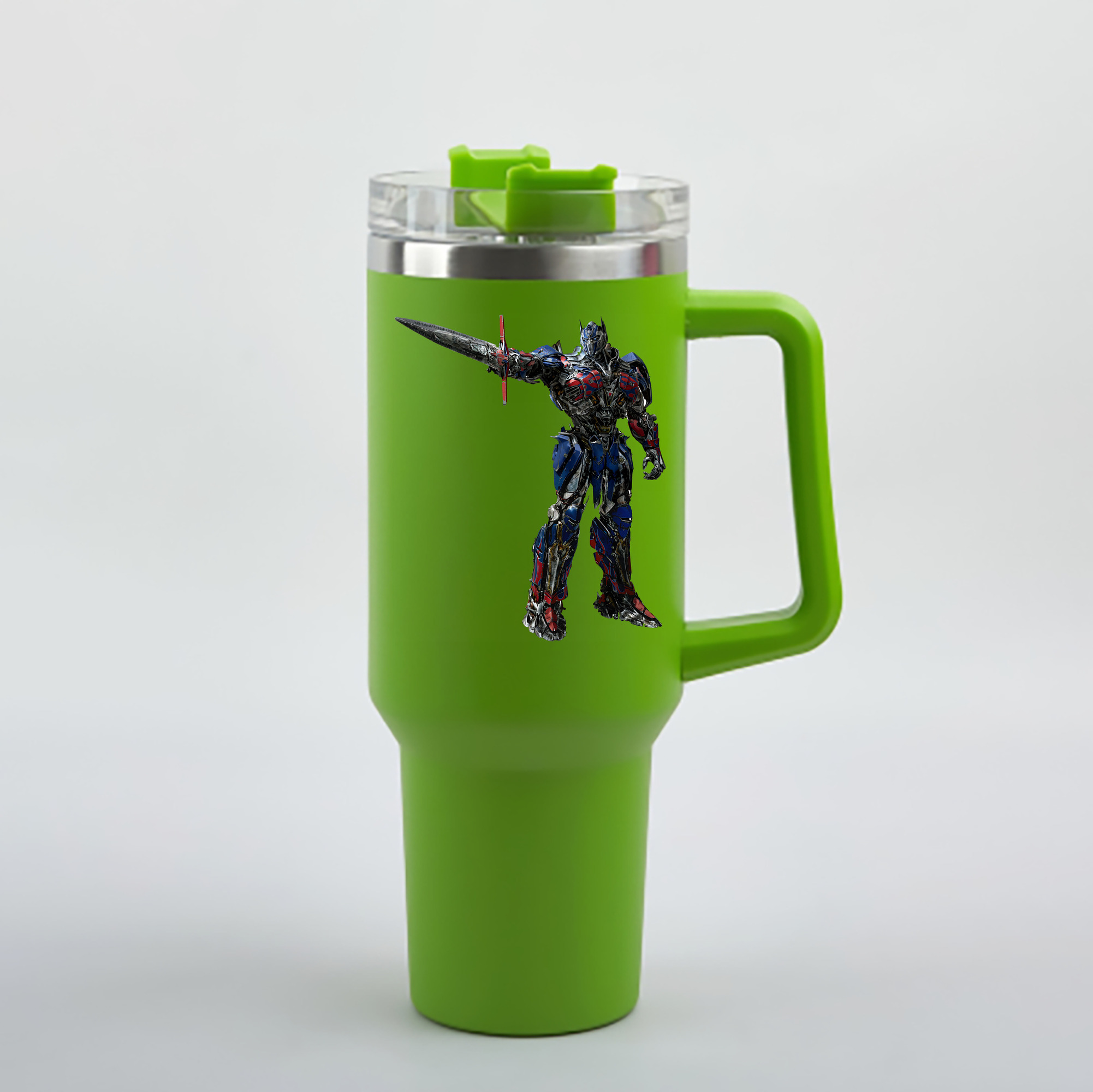 （画像用） Transformers トランスフォーマー 1200mL車用タンブラー - クリスタルステッカー（プラスチックストロー付き）